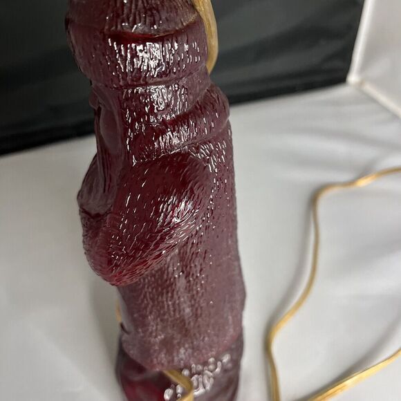 M G Husted Belsnickle Ruby Red Santa Claus Bottle Lamp Very Rare Works! - Picture 9 of 10